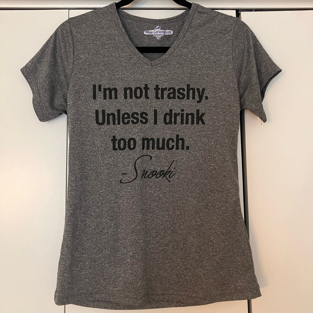 Women's Gray Graphic V-Neck Snooki Tee